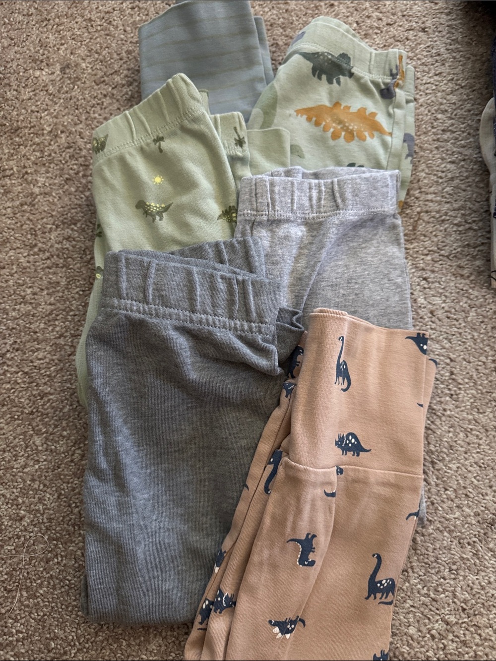 Kids Neutral & Dino Print Bottoms - 6 Pack